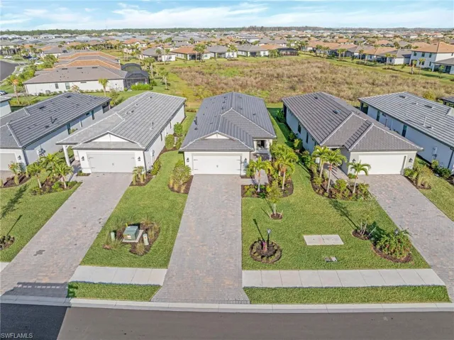 Aerial perspective of suburban area