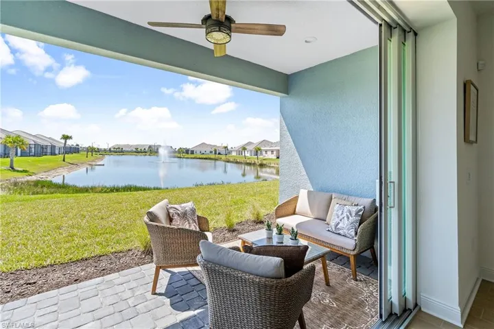 Water View from Lanai and ceiling fan