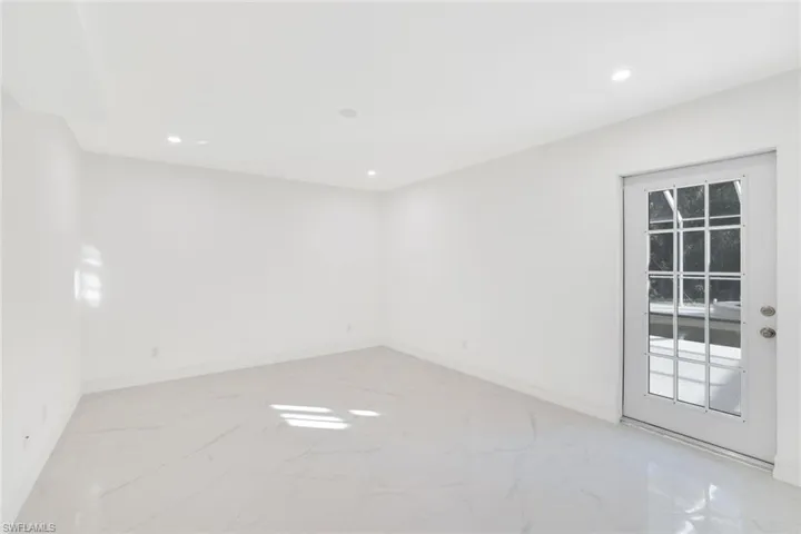 1st floor room with french door to the pool