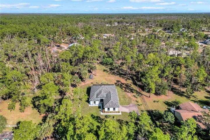 Bird's eye view of a heavily wooded area