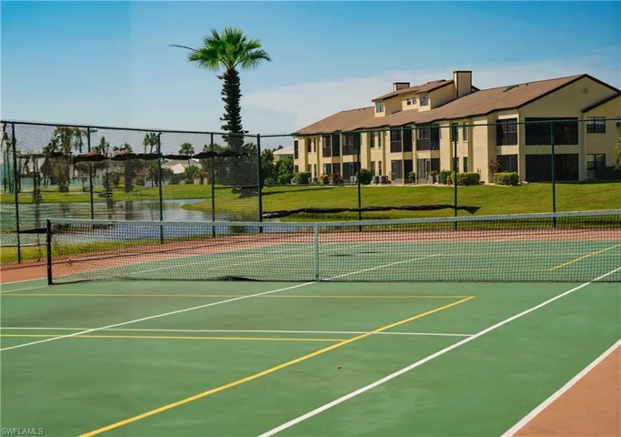 View of tennis court