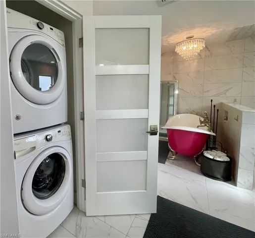 Vented full size stacked washer dryer