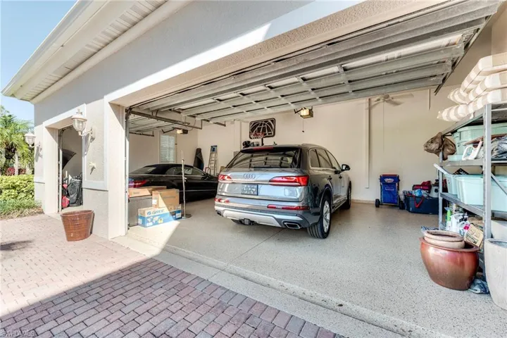 Garage floor covered with  high-tech polymer