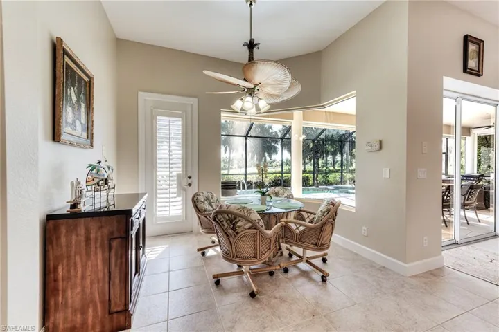 Casual; dining next to kitchen with great view