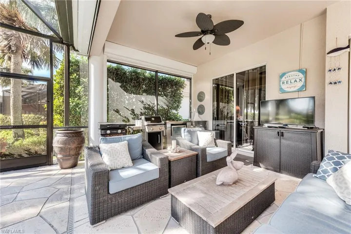 Cocktail and outdoor TV area