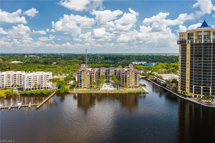 Drone / aerial view of a large body of water