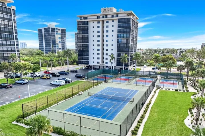 View of tennis court