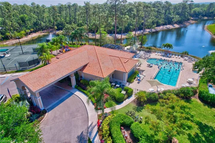 clubhouse, community pool and spa