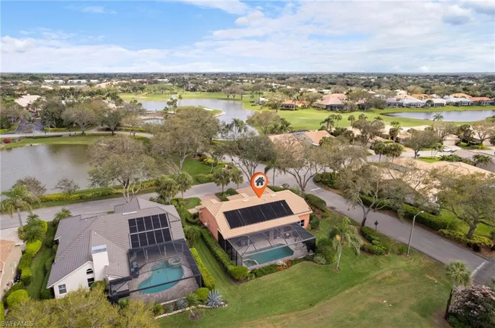 Aerial view on corner lot