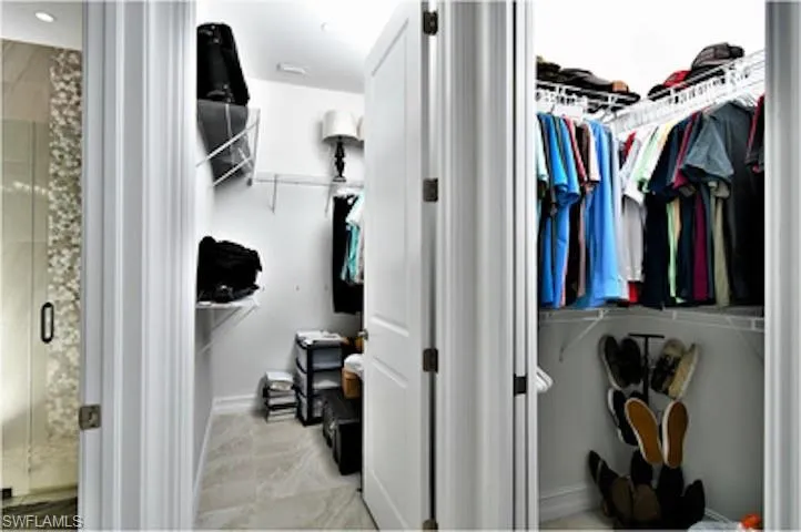 View of walk in closet