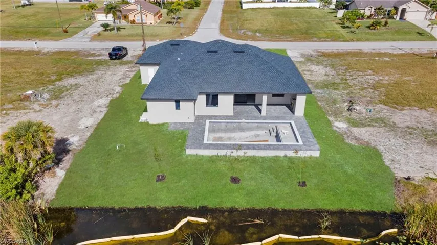 Aerial perspective of suburban area