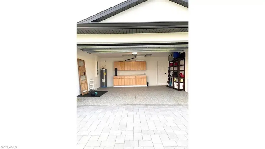 Garage with water heater