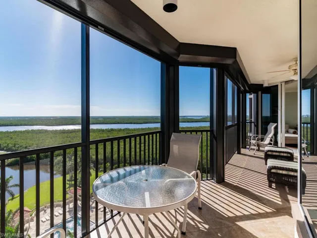 Balcony with a water view