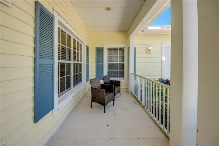 View of covered porch