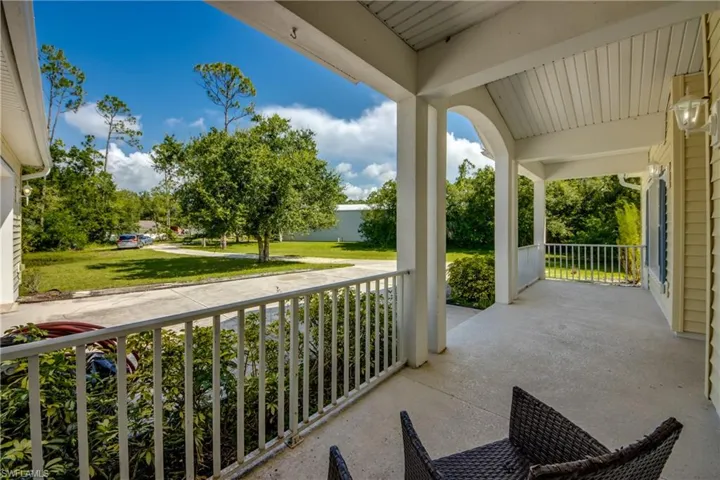 View of covered porch