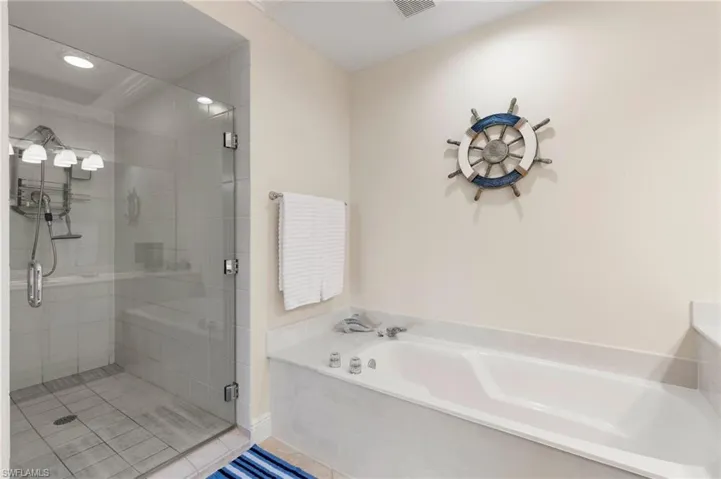 Separate tub and walk in shower