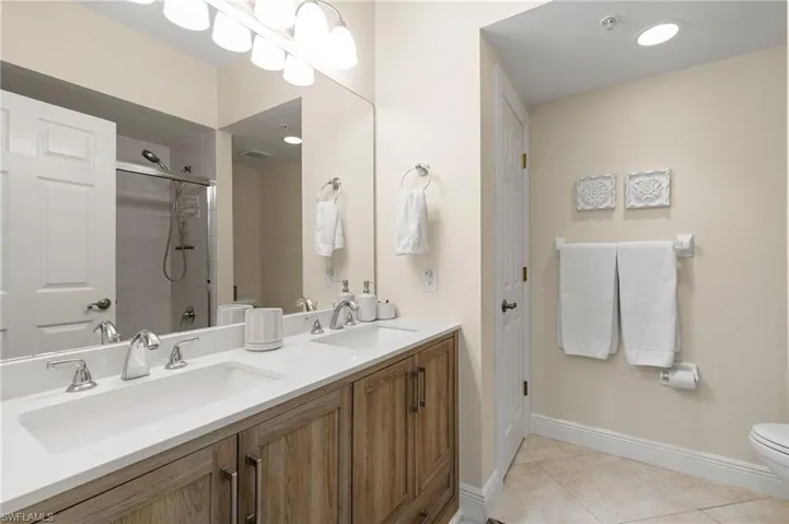 Double sinks in guest bathroom
