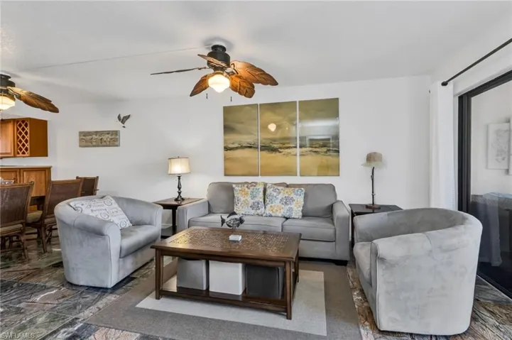 Living room with ceiling fan