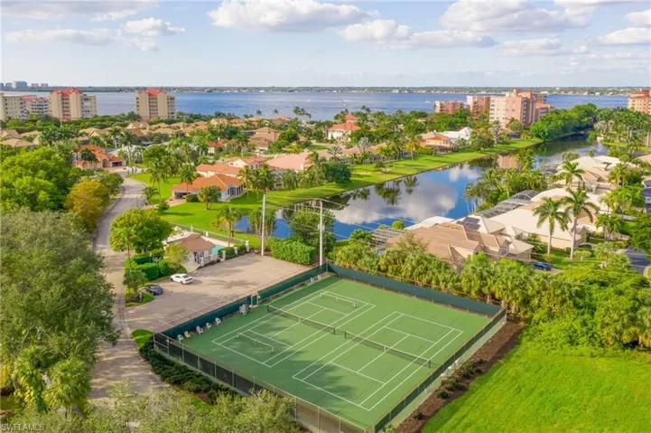 Drone / aerial view of a large body of water