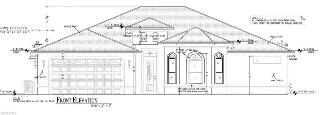 Property front estructural.Architectural Plans. To be give at closing