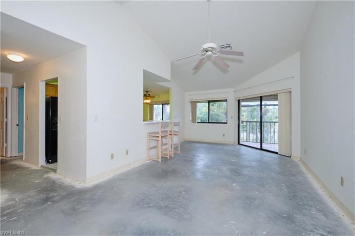 Large great room with high ceilings.