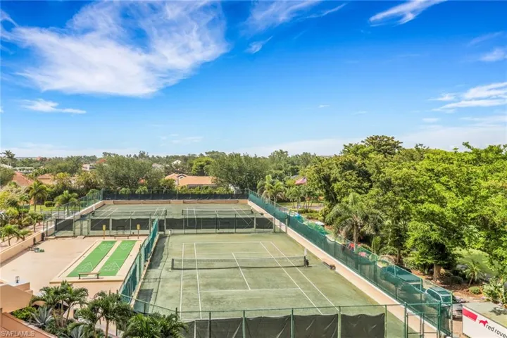 View of tennis court