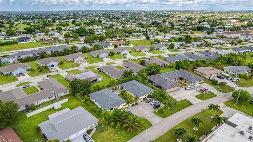 Aerial view of residential area