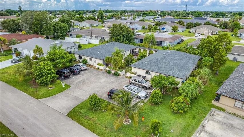 Aerial view of residential area