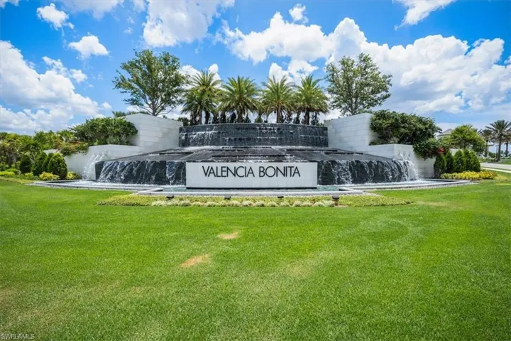 Community sign with a lawn
