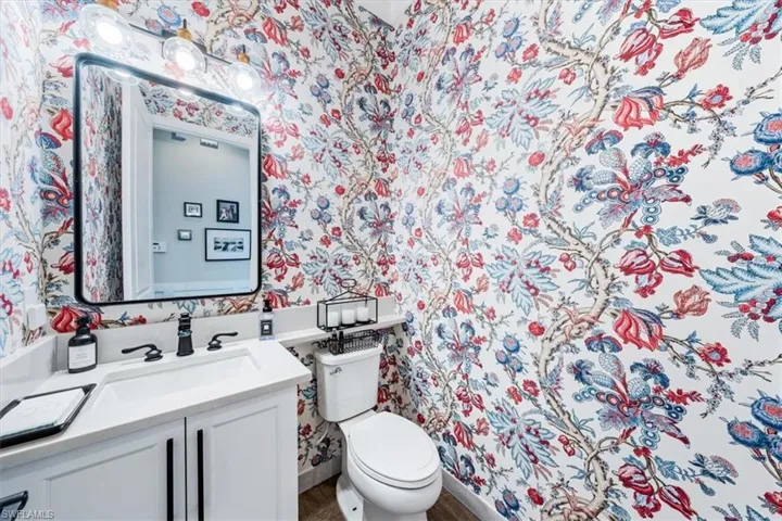 Bathroom with vanity and toilet