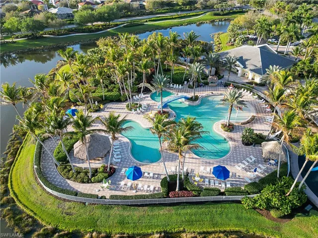 Aerial view of amenities pool
