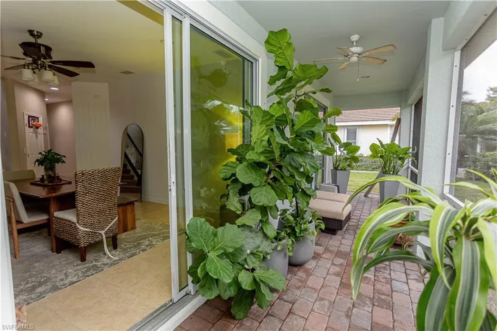 Balcony with ceiling fan