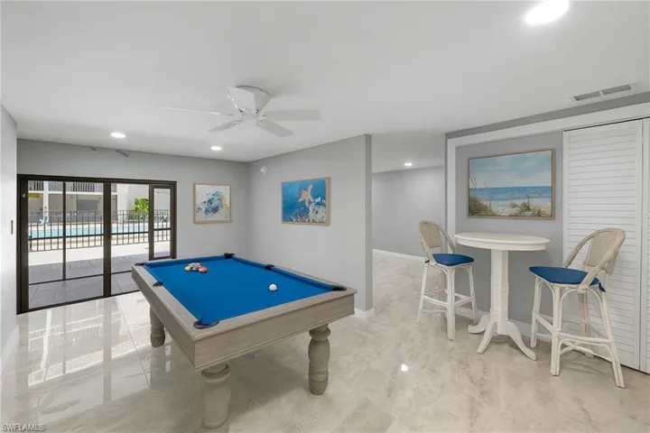Recreation room digitally staged