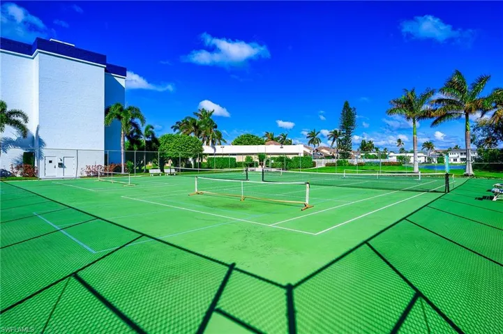 View of tennis court