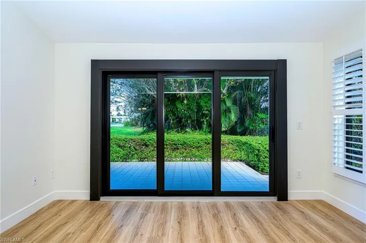 Rear patio with a view to the lake
