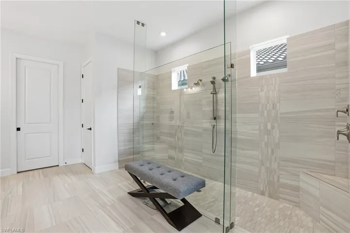 Bathroom with a stall shower