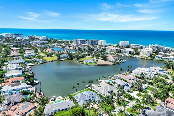 View of urban area with a large body of water