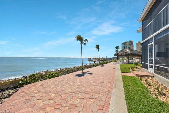 Property view of water with a gazebo