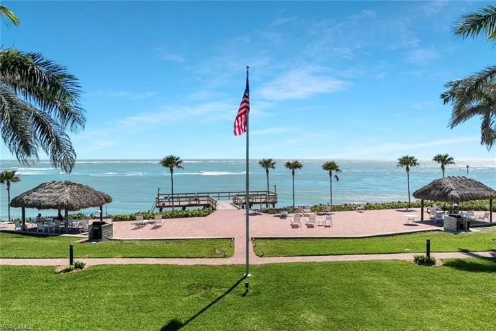 Property view of water with a gazebo