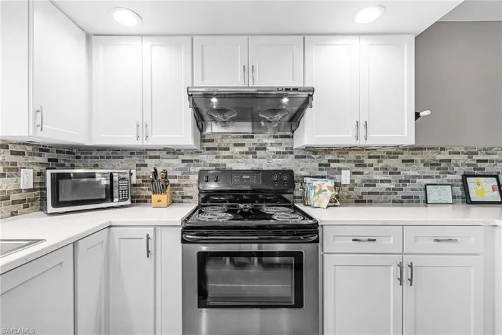Shaker cabinets in the kitchen.