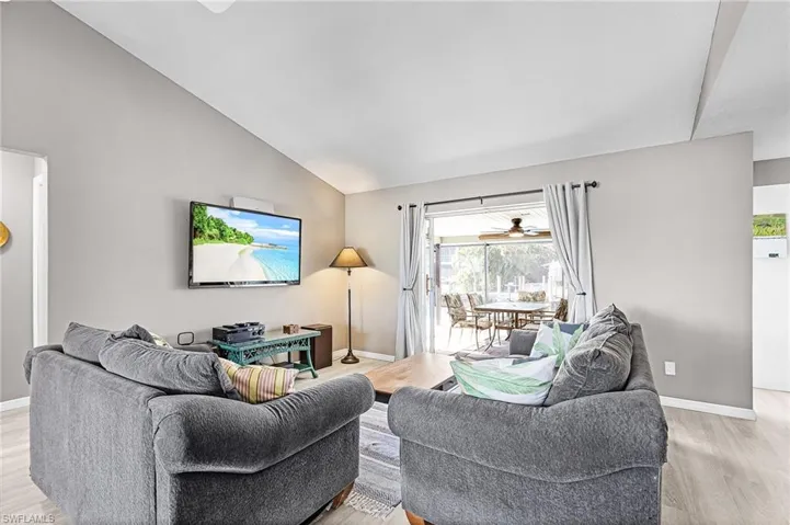 Family Room with pocket sliders to the pool area.
