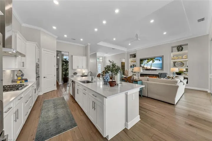 Wonderful view of great room from breakfast area illustrating the Open floor plan.