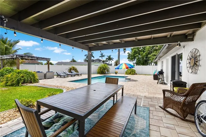 View of patio / terrace featuring a fenced in pool