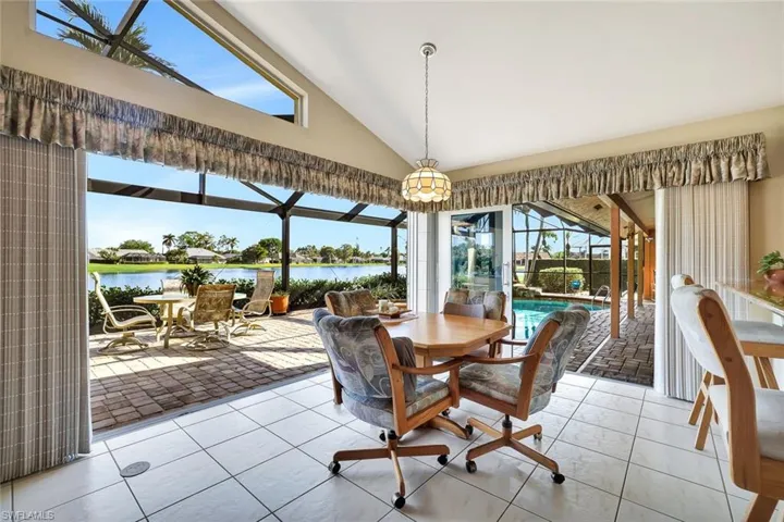 Breakfast area with impact sliders to lanai