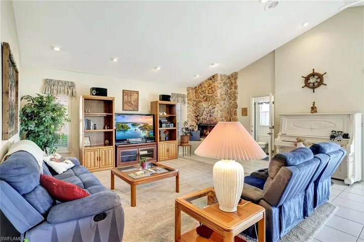 Back family room with gas fireplace off the kitchen