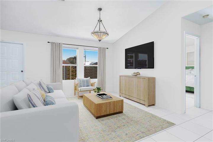 photo includes reality renovation/staging to showcase the possibility of the living area. Design services included with purchase!