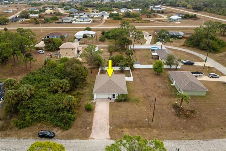 Aerial view of residential area