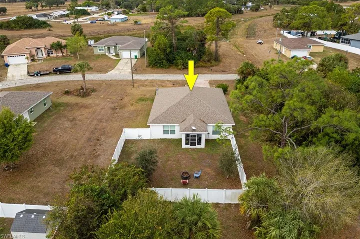 Aerial view of residential area