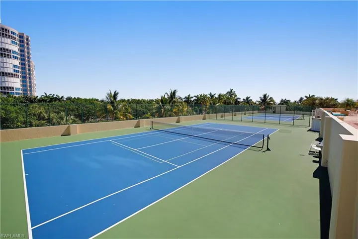 View of 2 sport courts (Combined Tennis and Pickle Ball)