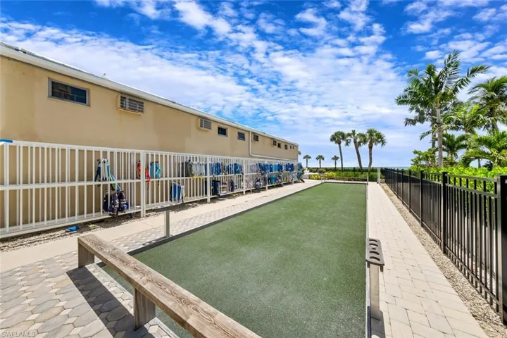 Bocce Court and Beach Chair Storage !